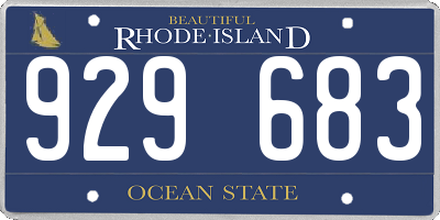 RI license plate 929683