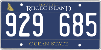 RI license plate 929685
