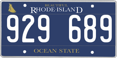 RI license plate 929689