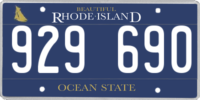 RI license plate 929690