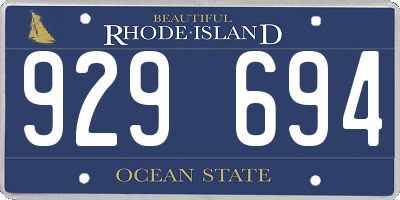 RI license plate 929694