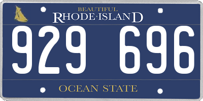 RI license plate 929696
