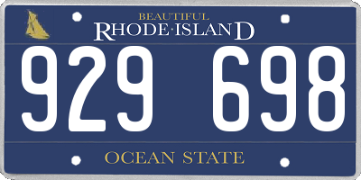 RI license plate 929698