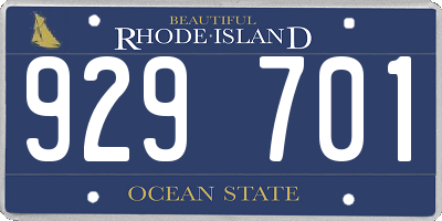 RI license plate 929701
