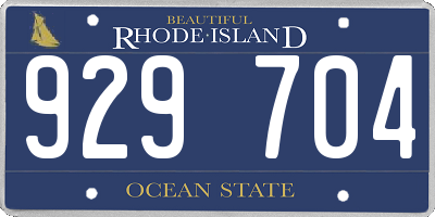 RI license plate 929704