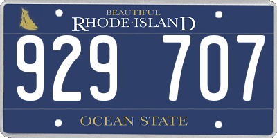 RI license plate 929707