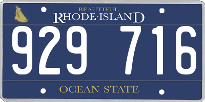 RI license plate 929716