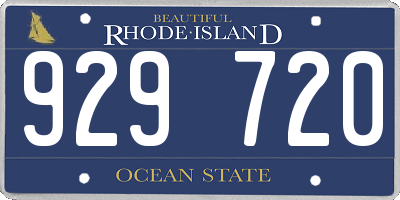 RI license plate 929720
