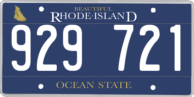 RI license plate 929721