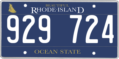 RI license plate 929724