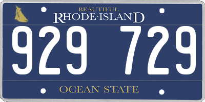 RI license plate 929729