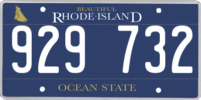 RI license plate 929732