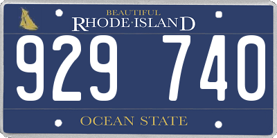 RI license plate 929740