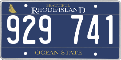 RI license plate 929741