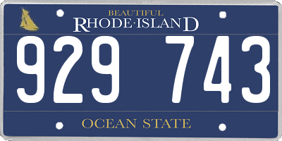 RI license plate 929743