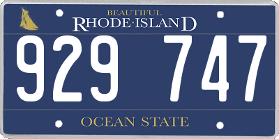 RI license plate 929747