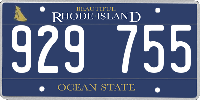 RI license plate 929755