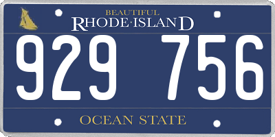 RI license plate 929756