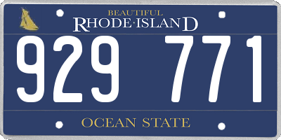 RI license plate 929771