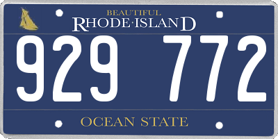 RI license plate 929772