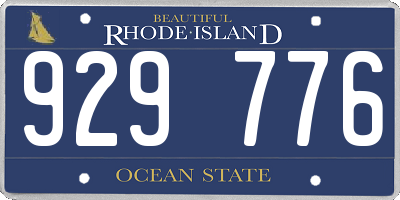 RI license plate 929776
