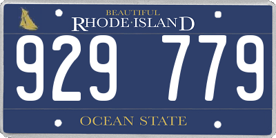RI license plate 929779