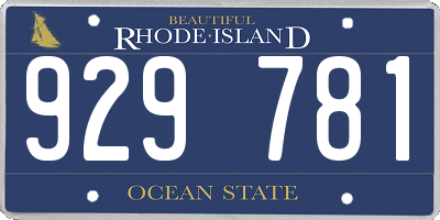 RI license plate 929781