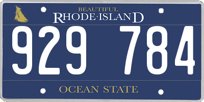 RI license plate 929784