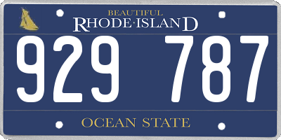 RI license plate 929787