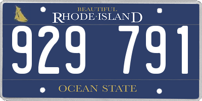 RI license plate 929791