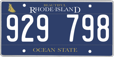 RI license plate 929798