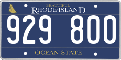 RI license plate 929800