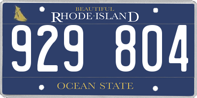 RI license plate 929804