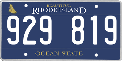 RI license plate 929819