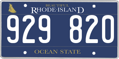 RI license plate 929820
