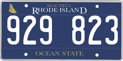 RI license plate 929823