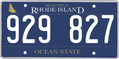 RI license plate 929827