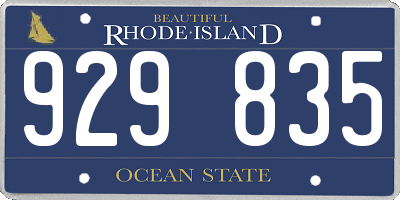 RI license plate 929835