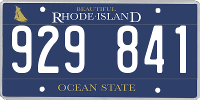 RI license plate 929841