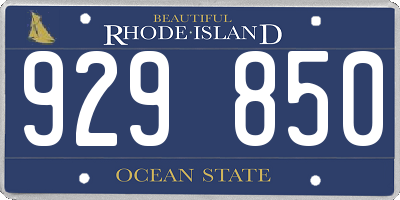 RI license plate 929850