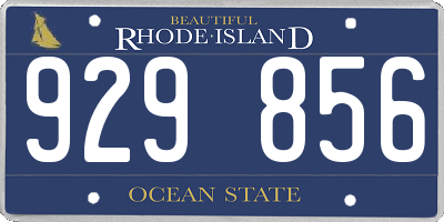 RI license plate 929856