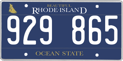RI license plate 929865