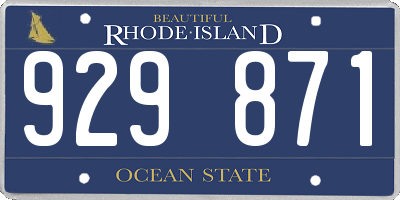 RI license plate 929871