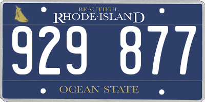 RI license plate 929877