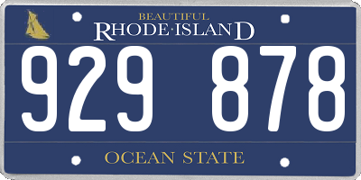 RI license plate 929878