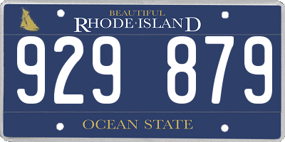 RI license plate 929879