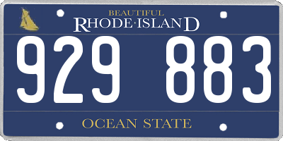 RI license plate 929883