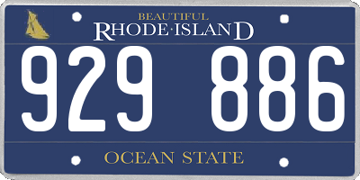 RI license plate 929886