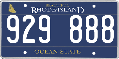 RI license plate 929888