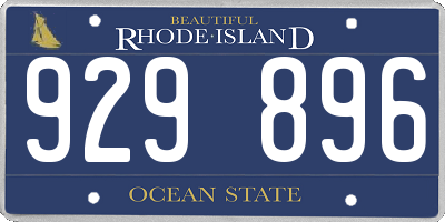 RI license plate 929896